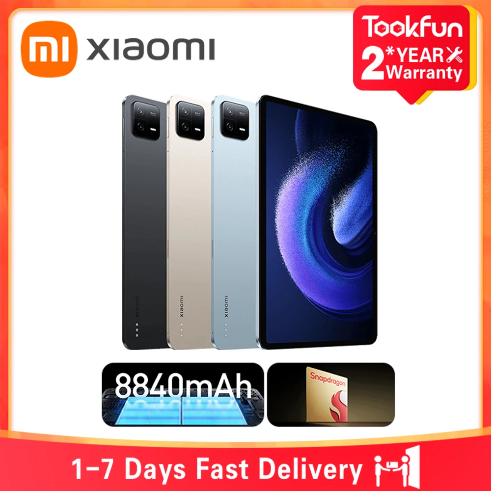 

Планшет Xiaomi Mi Pad 6 с глобальной прошивкой, 11 дюймов, 144 Гц, 2,8 K, экран Ultra HD, Qualcomm 870, MIUI Pad 14, Google Play, 8840 мАч, Dolby атмосферs