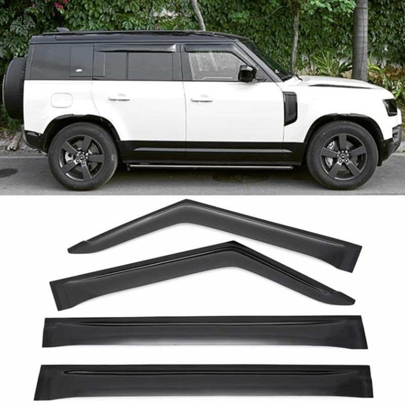 

For CAR Window Visor NEW Land Rover Defender 110/90 Side Waterproof Decoration Shield Black Accessories 4PCS Body Kit 2020-2023