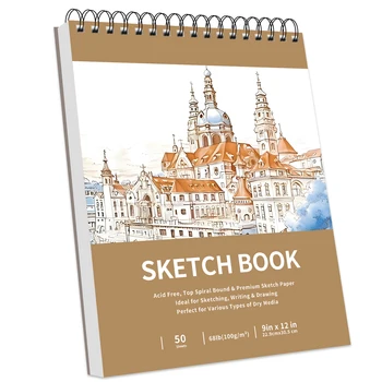 9x12 Top Spiral Sketchbook Drawing Pad 1