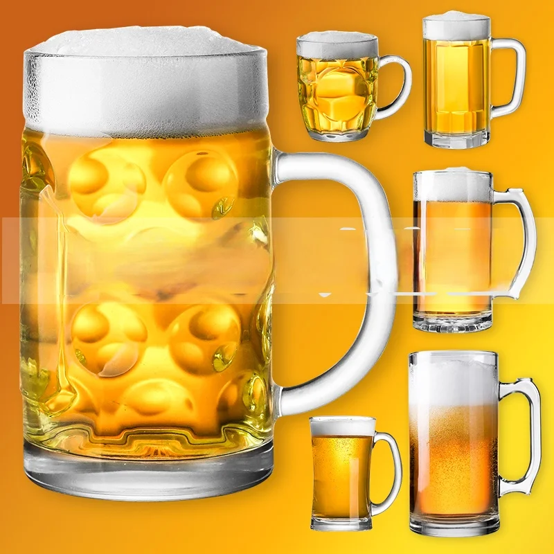 대형 양조 맥주 유리 1000 초대형 생맥주 유리 500ml 대용량 1L 인터넷 유명인 영웅 컵 