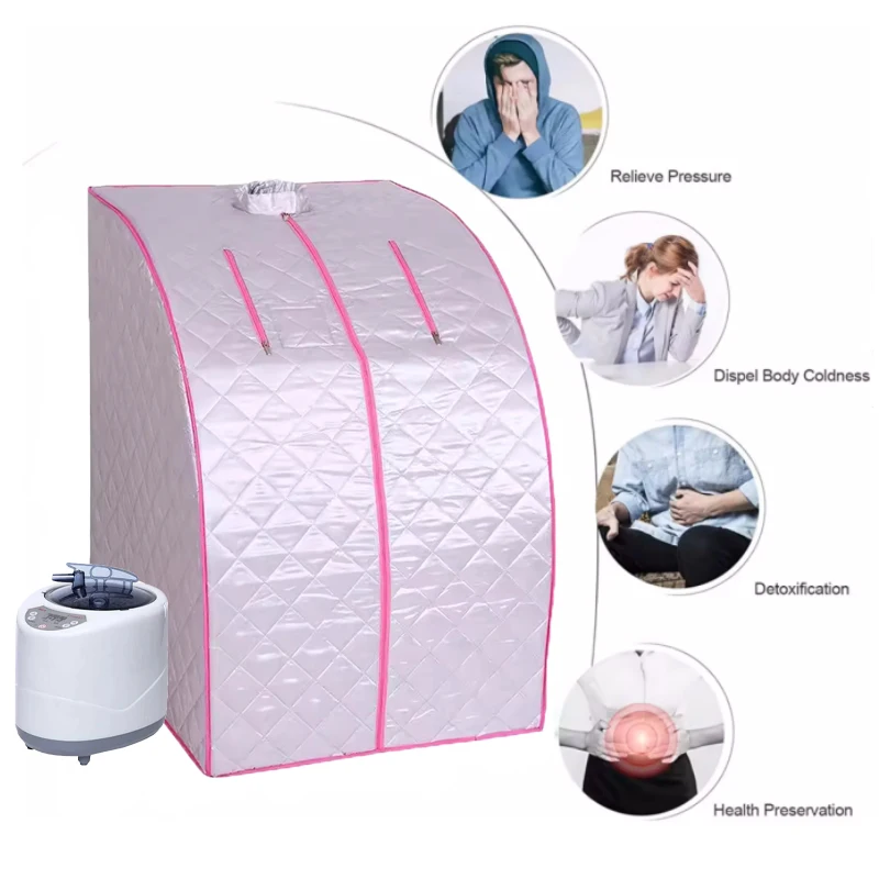 Single Personal Steam Sauna Spa Portable Folding Steam Sauna with 1000W&2.6L Steam Generator Person Sauna Tent for Relaxation 3