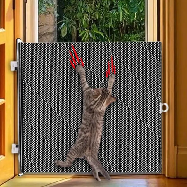 Indoor Puppy Gate Retractable Safety Pets cat Gate Portable Pet Supplies Multifunctional Animal Fence for Doorway Stairs Balcony 2