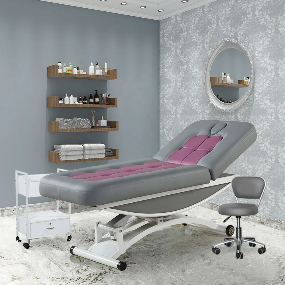 Best Price 2 Electric CE Motors Spa Salon Cosmetic Beauty Massage Table Treatment Facial Bed medical equipment hospital furniture electric examination table delivery bed price