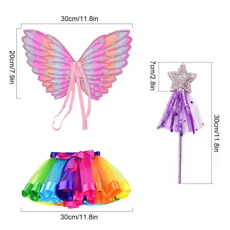 Kit Ailes D'Ange En Plumes – 4 Ensembles Avec Auréole Et Baguette Magique – Déguisement Enfant/Adulte, Fête, Halloween, Noël