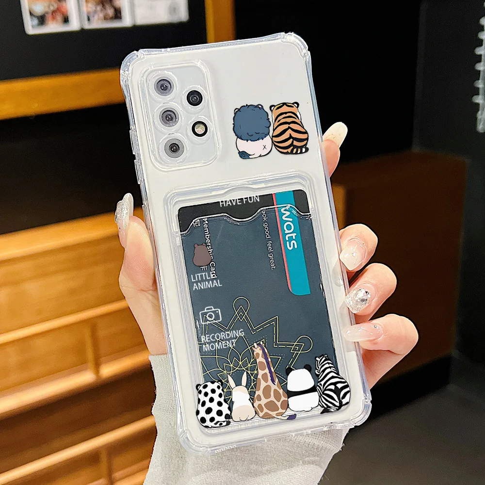 Transparente Kartenhalter-Handyhülle für Samsung S25 Ultra S24 FE S22 S23 A56 5G A36 A55 A35 A54 A13 A32 A26 A25 A16 Niedliche Abdeckung – Detail 5