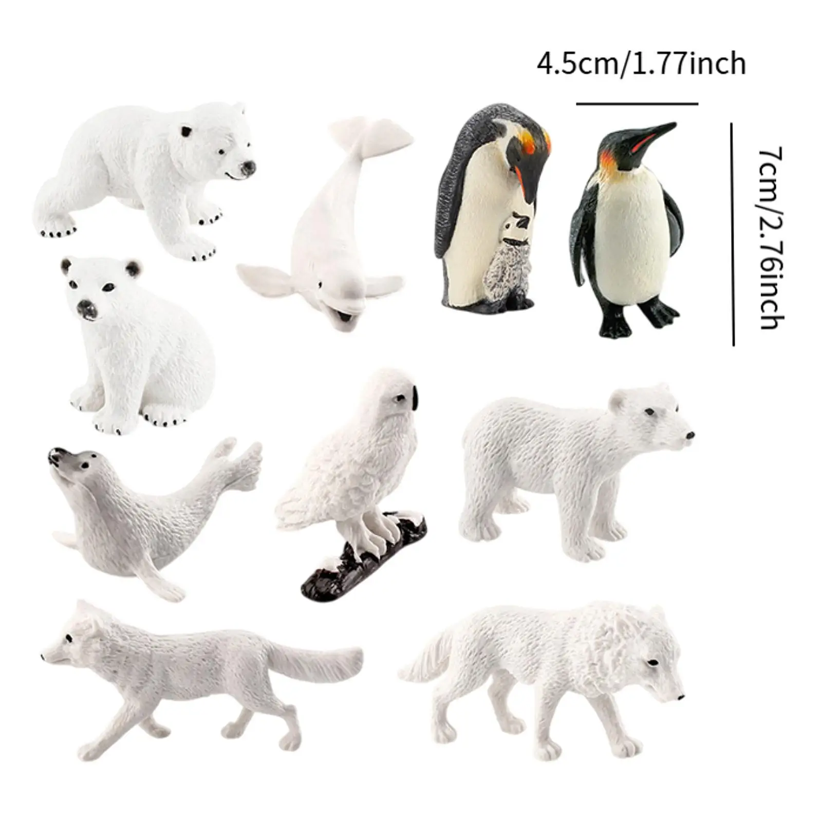 Realistic Arctic Animals PVC for Playhouse Decor Table Decoration Home Decor