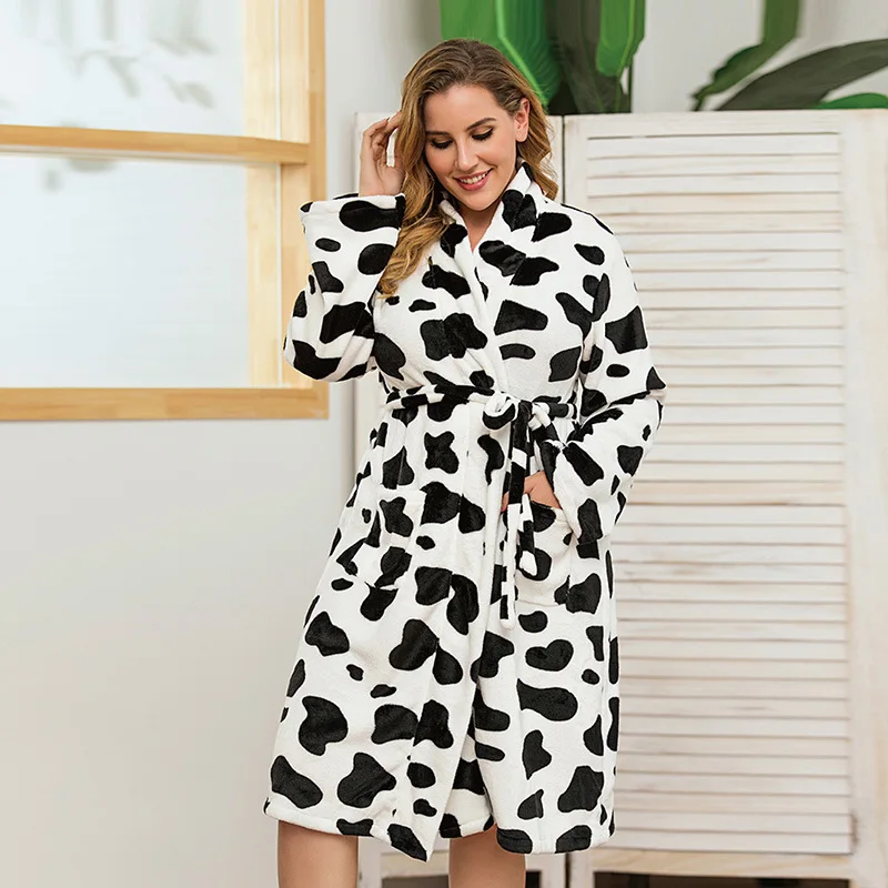 Women Casual Plus Size New Home Furnishings Women's Leopard Pattern Nightwear Long Comfortable Plus Size Women's Nightwear