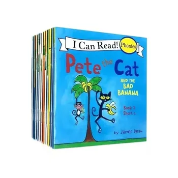 12 Books/Set I Can Read Pete The Cat English Picture Books Children Story Book Early Education Pocket Reading Book 1