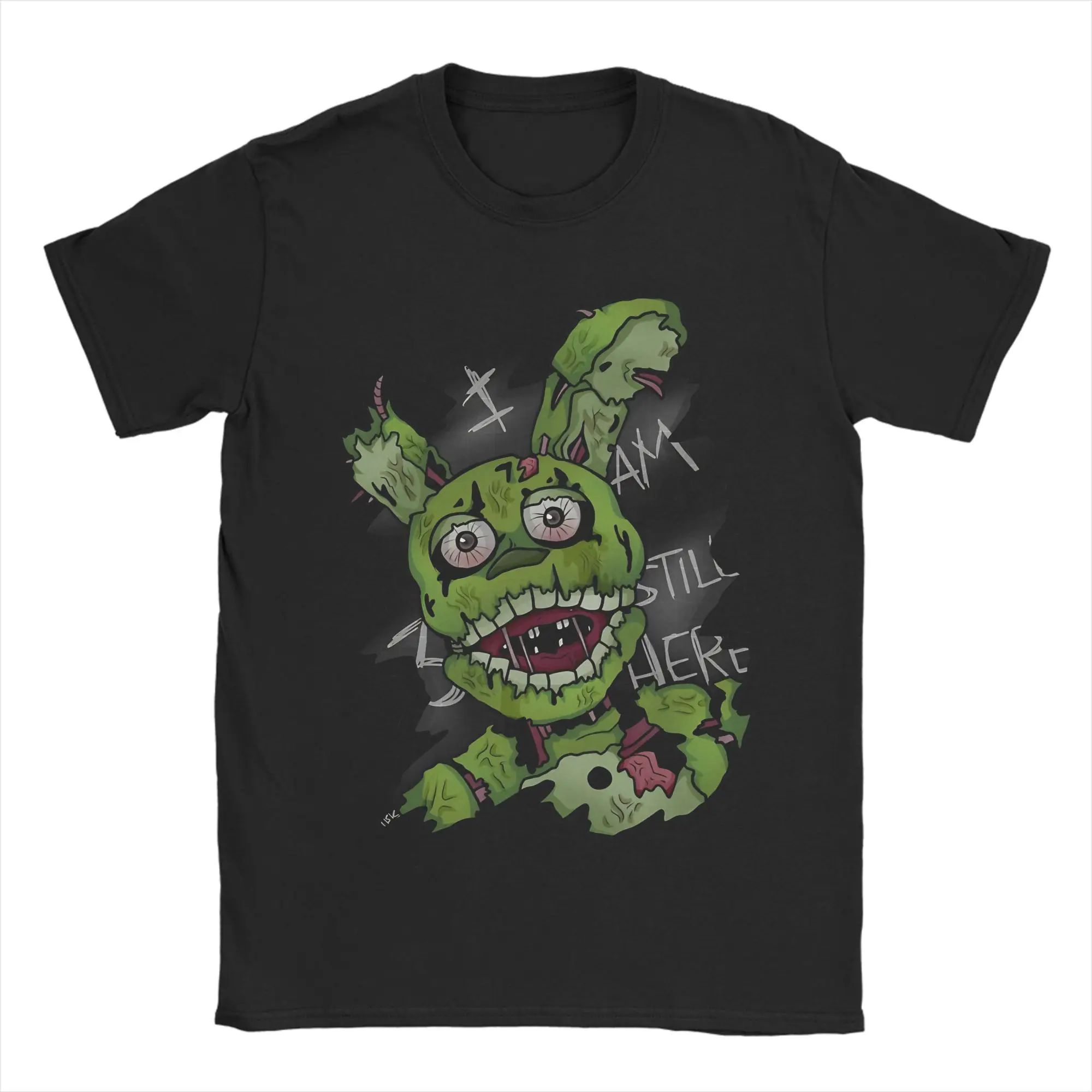 Men's Pure Cotton FNAF Freddy's Humor Crewneck T-Shirt - Short Sleeve Plus Size Top