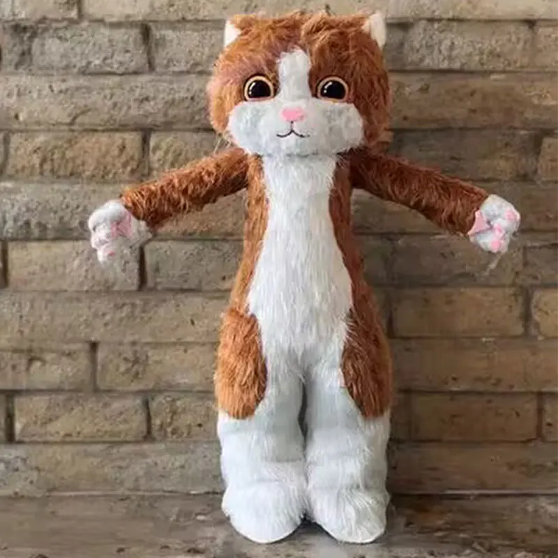 

Cute Plush Cat Cosplay Costume Cartoon Doll Clothing Animal Furuit Funny Full Set of Performance Mascot Costume Halloween Props