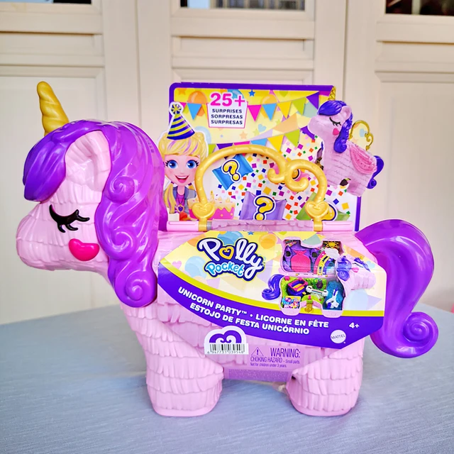 Polly Pocket Unicorn Party Large Compact Playset With 25+ Surprises Discover & Fun Princess Part Play House Toy Girls Gift GKL24 6