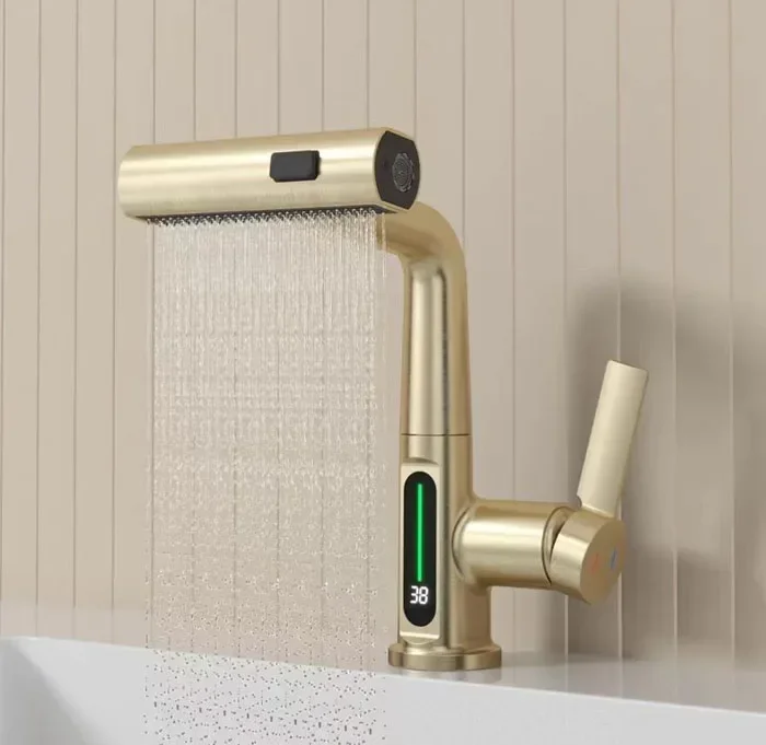 

Смеситель для раковины с цифровым дисплеем и температурой водопада