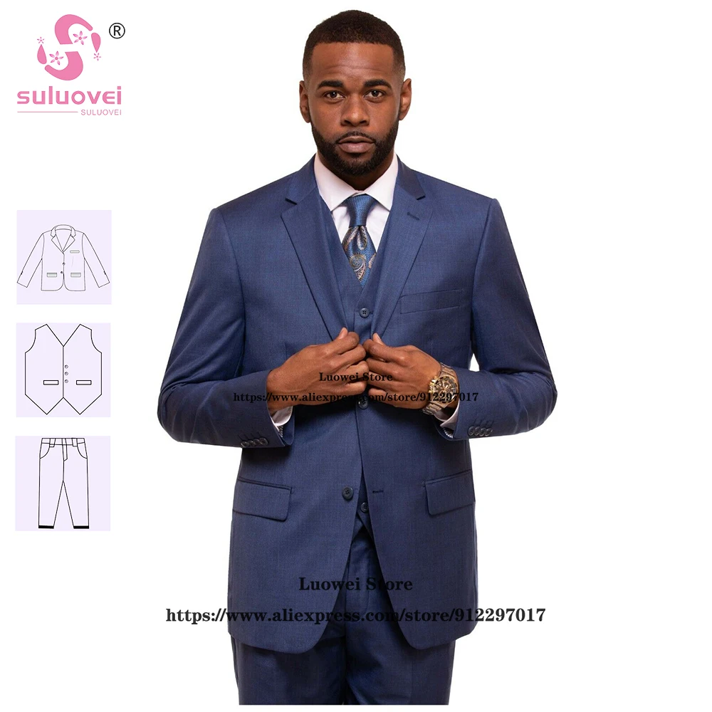 

Classic Slim Fit Suits For Men Business 3 Piece Pants Set Formal Groom Wedding Dinner Party Prom Tuxedo Terno Masculino Completo