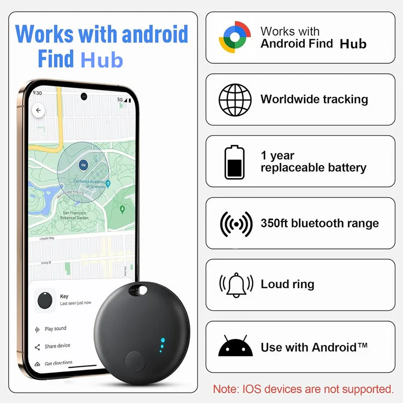 CD Android Air Tracker Tag Bluetooth Smart Tags Works with Google Find ...