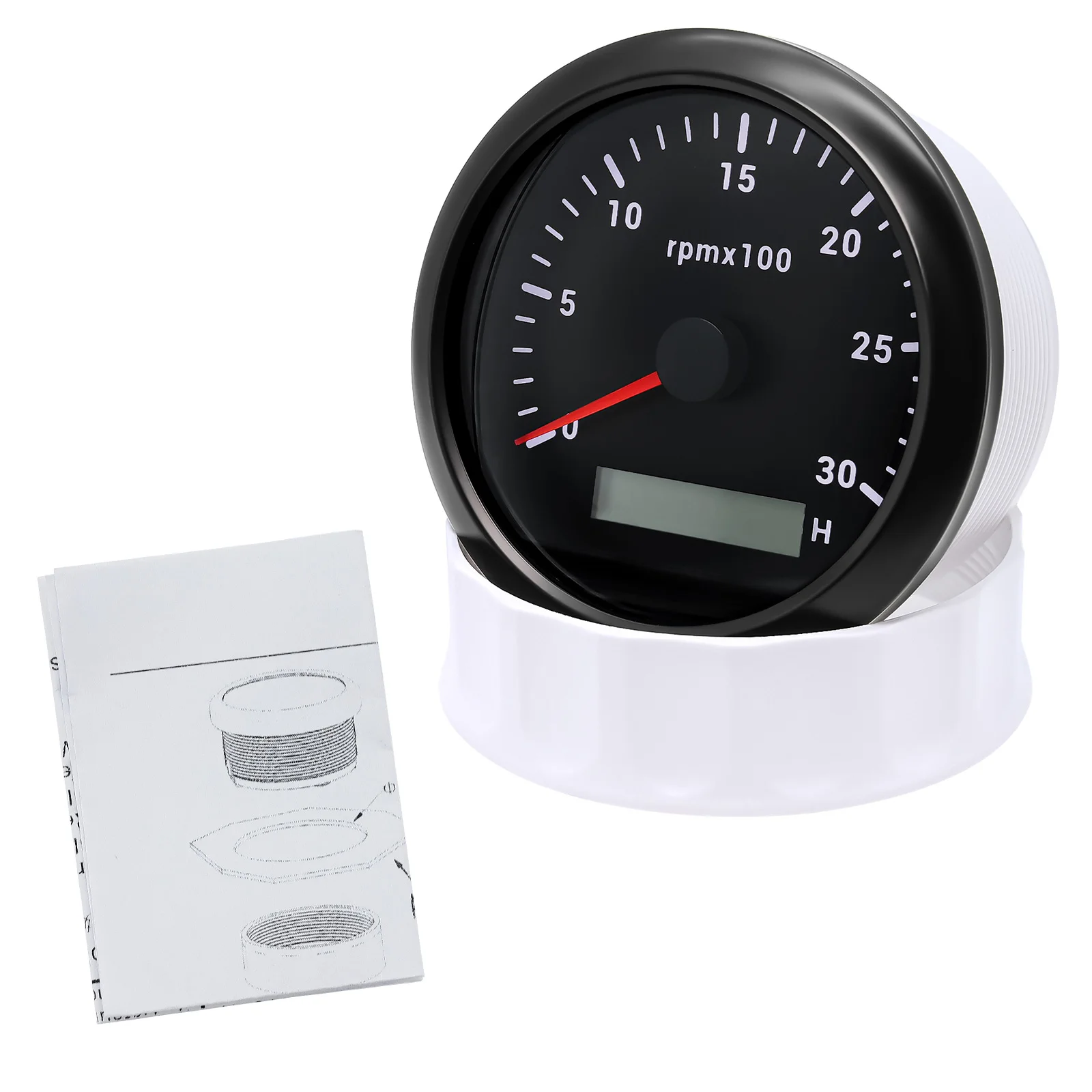 85mm Diesel Engine Tachometer With LCD Hourmeter 7 Color Backlight Tacho Gauge 3
