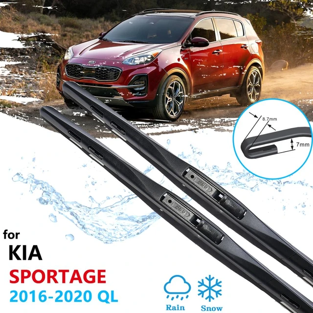 Wischer Scheibenwischer Für Kia Sportage QL 2016 2017 2018 2019 2020  Frontwischerblätter Bürsten Cutter Zubehör U J Hook (Farbe : Left Hand  Drive) : : Auto & Motorrad