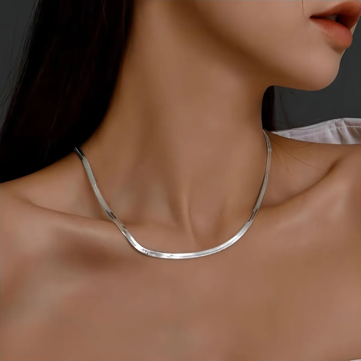 Snake Bone Chain Necklace Fashion Jewelry