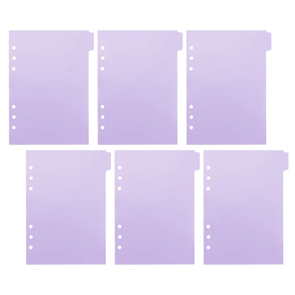 

6 Sheets 6 Ring Binder Dividers Plastic A5 Comic Book Dividers Card Separator Section Index Dividers Page Divider Comic Book