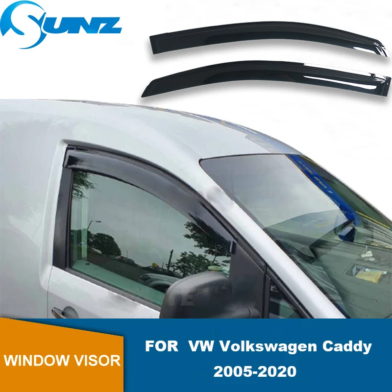 Weathershields For VW Volkswagen Caddy 2005-2021 2pcs Window Visor Vent  Awnings Rain Guard Deflector Shelters Car Stylings SUNZ