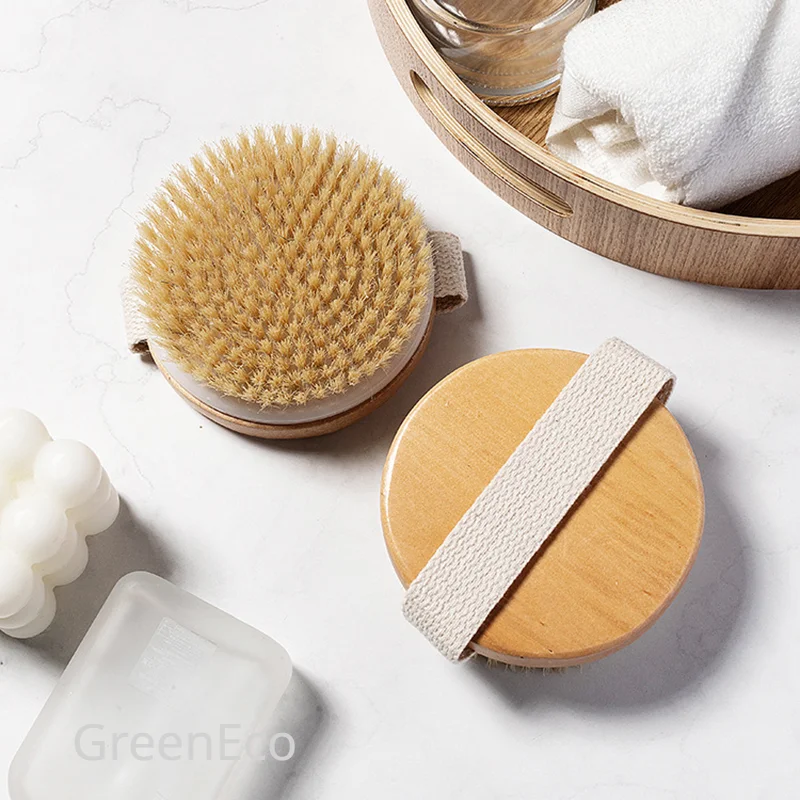 1 Pc Wet Dry Skin Body Natural Bristle Brush Soft SPA Brush Bath Massager