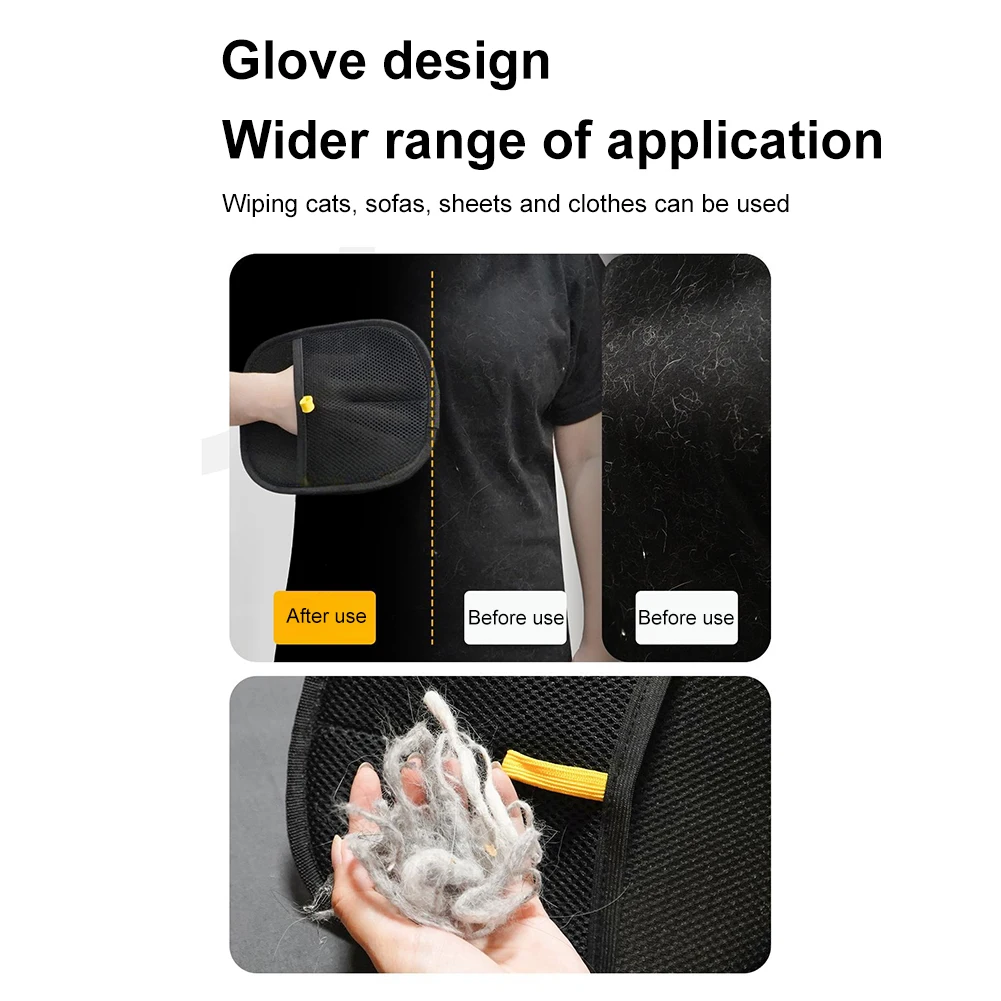 1/2/3 pcs Pet Grooming Gloves Double Sided Pet Brush Gloves Hair Remover for Small Medium and Large Pets