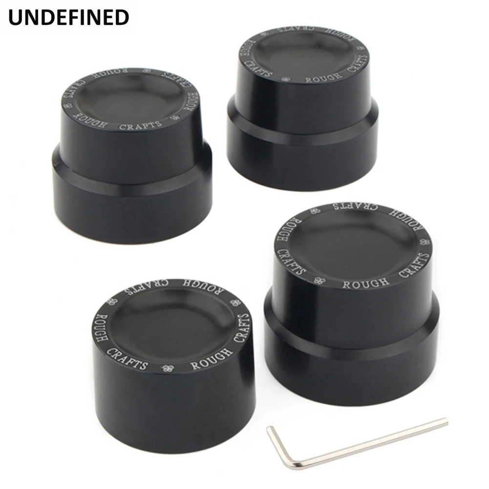 Motorcycle Front Rear Axle Nut Cover Caps CNC Black For Harley Touring Road Glide Low Rider Sportster Iron 883 XL1200 Softail — view 2