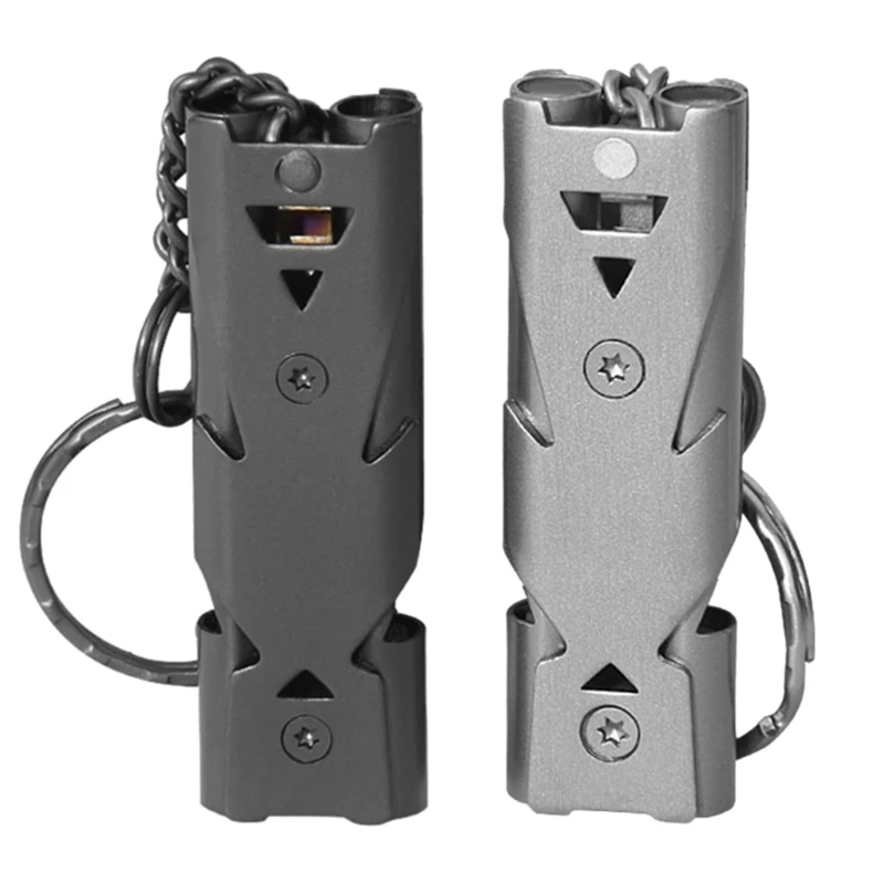 

Stainless Whistle Outdoor Emergency Survival Whistles Gear Double Pipe Whistle