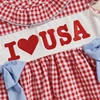 Girls Sleeveless Floral Print Dress Ruffle Hem Bowknot Embroidery Casual Summer Dress Independence Day Outfit 1