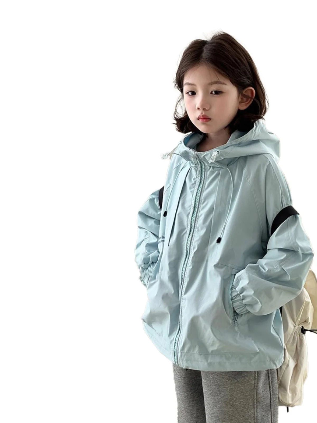 여아 캐주얼 후드 방풍 플리스 재킷 봄 가을 아우터 오픈 가디건 코트 아동 패션 폴리에스터 원단
