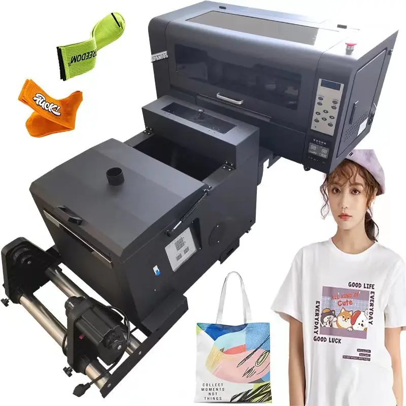 

A3 PET Film DTF Printer 30cm Digital DTF T-shirt Fabric Textile dual eps XP600 Printhead shaker powder machine dft printer 30cm