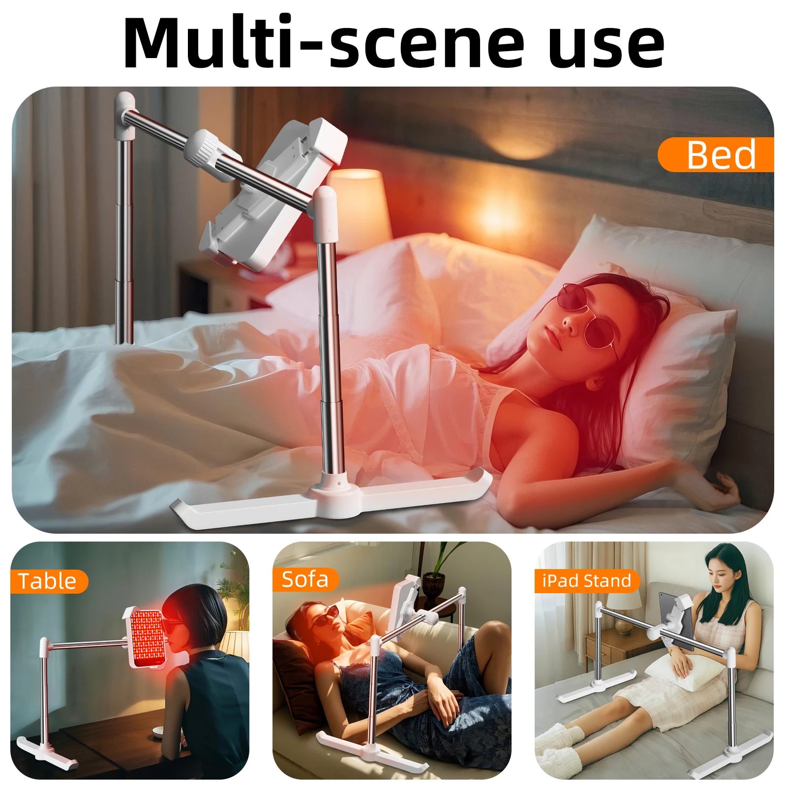 Eary Tablet Stand Holder for Bed 360 Rotate Adjustable Height and Width Exideal/SEAYEO Beauty Device Bracket for iPad Sofa Desk