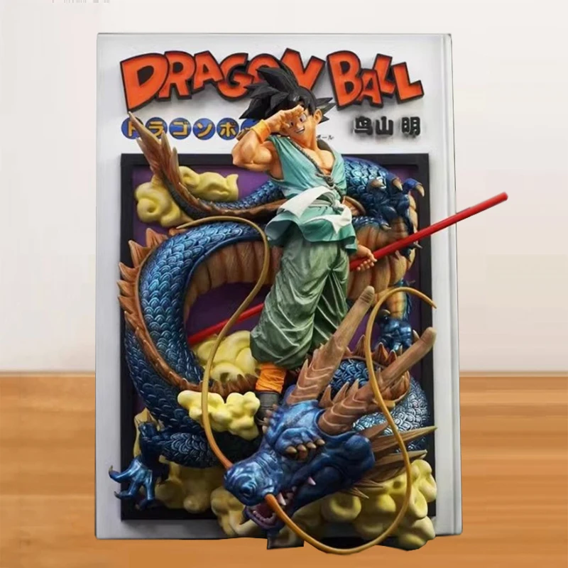 

Anime Dragon Ball Statue 45cm Gk Son Goku Stick Figure Manga Title Page Floor Model Goku Action Figurine PVC Collection Doll Toy