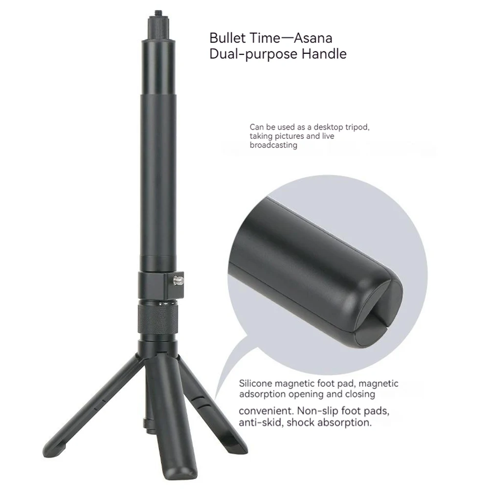 Invisible Selfie Stick For DJI Pocket 3/insta 360 x4 Universal Selfie Stick Rotating Grip Action Camera Shooting Accessory