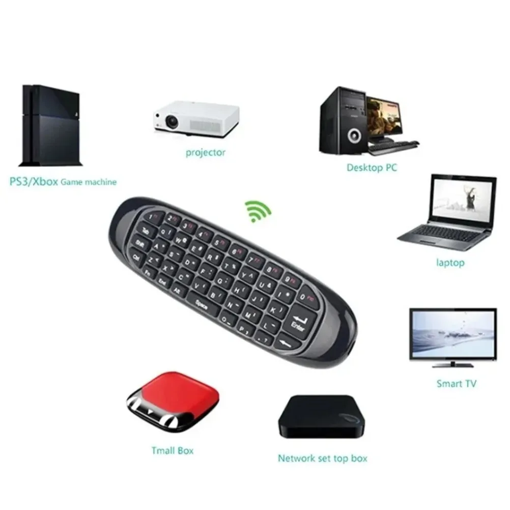 C120 RGB Backlight Fly Air Mouse Gyro Sensor Wireless Keyboard Remote Control