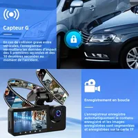 Caméra de tableau de bord 2/3 canaux pour voiture, boîte noire, WiFi DVR HD 1080P, vidéo avant intégrée et arrière avec Vision nocturne IR, accessoires de voiture 6