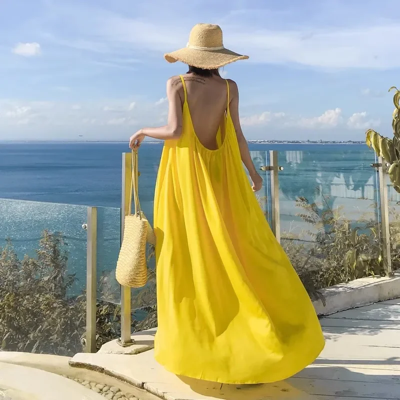 Mother and Daughter Matching Beach Wear Dress Mom and Baby Girls Yellow  Dresses 2025 Summer Vacation Look Women Clothing Robe - AliExpress 1501