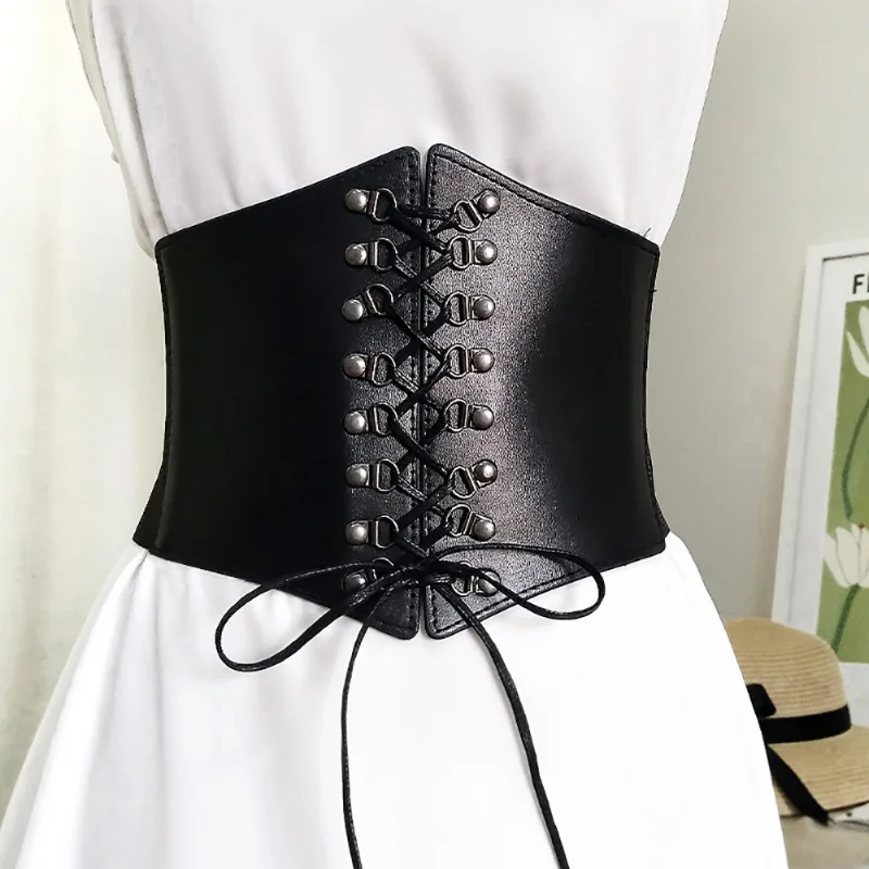 Corsets for Women Wide Belt Gothic Slimming Sheath Flat Belly Black Corset Elastic High Waist