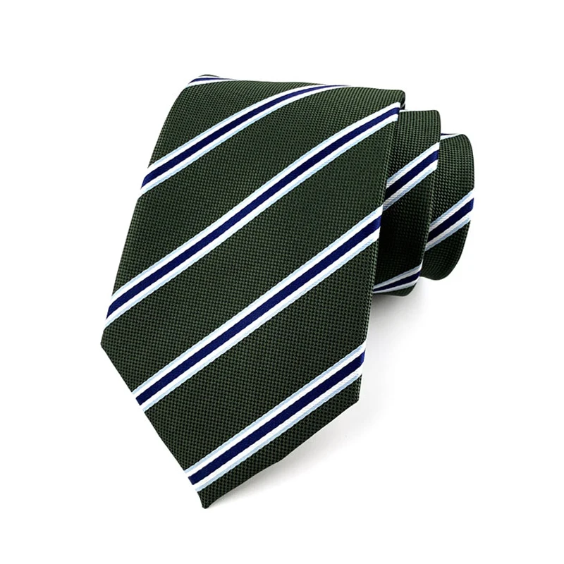 Neck Tie Fashion 8CM Mens Necktie Polka Dot Stripes Paisley Ties Man Jacquard Woven Ascot Green Color Business Party Accessories