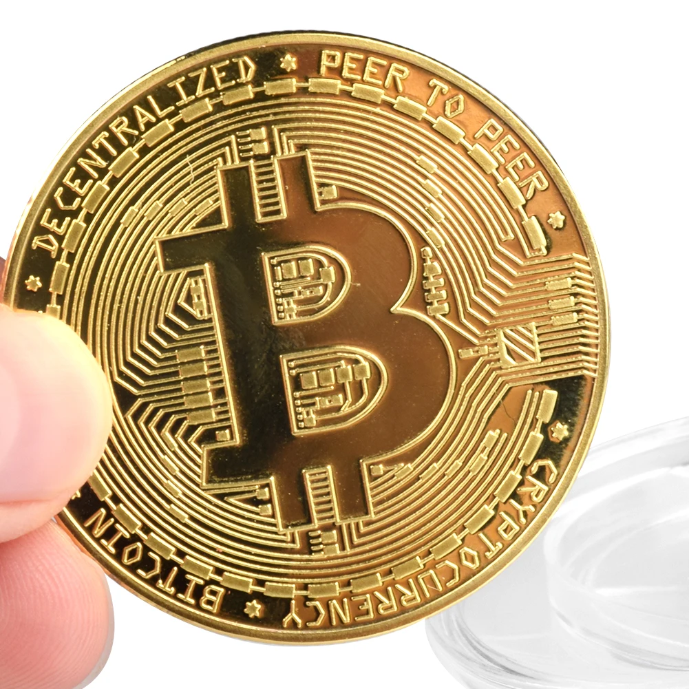 Bitcoin Physical Collector Gold Silver Rose Gold Plated Coin BTC 40mm Souvenir Great Gift Physical Collectible BTC commemorative coin commemorative coins commemorative money
