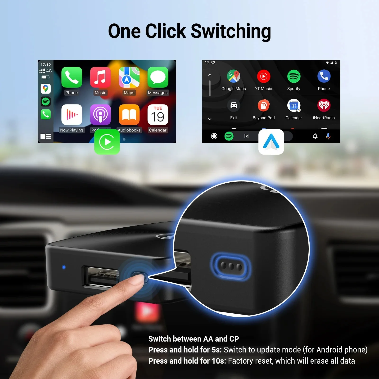 OTTOCAST 2 in1 U2 X PRO Wireless Android Auto CarPlay