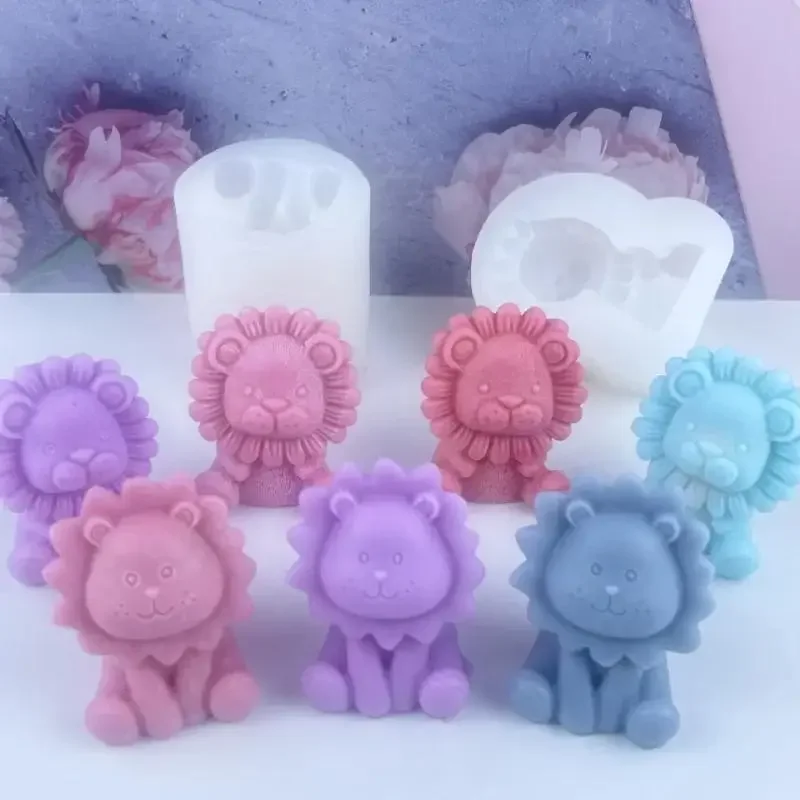 Cute Lion Silicone Candle Mold Handmade Soap Aromatherapy Plaster Resin Making Kit DIY 1pc aromatherapy candle mold silicone mold silicone candle molds silicone candle mold candle mold