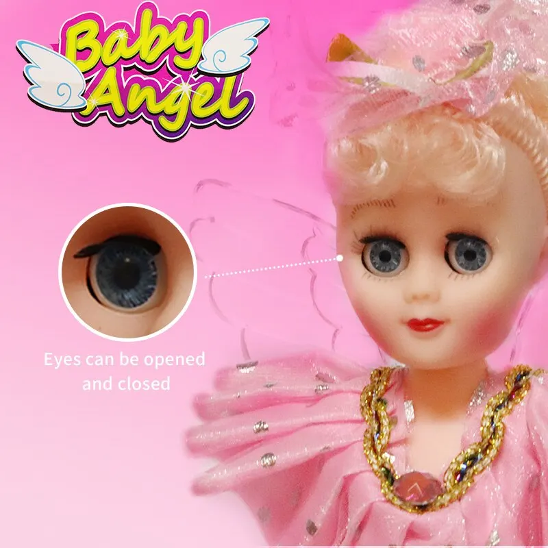 Büyük kanatları dönen melek kız çocuk oyuncakları şarkı ve yanıp