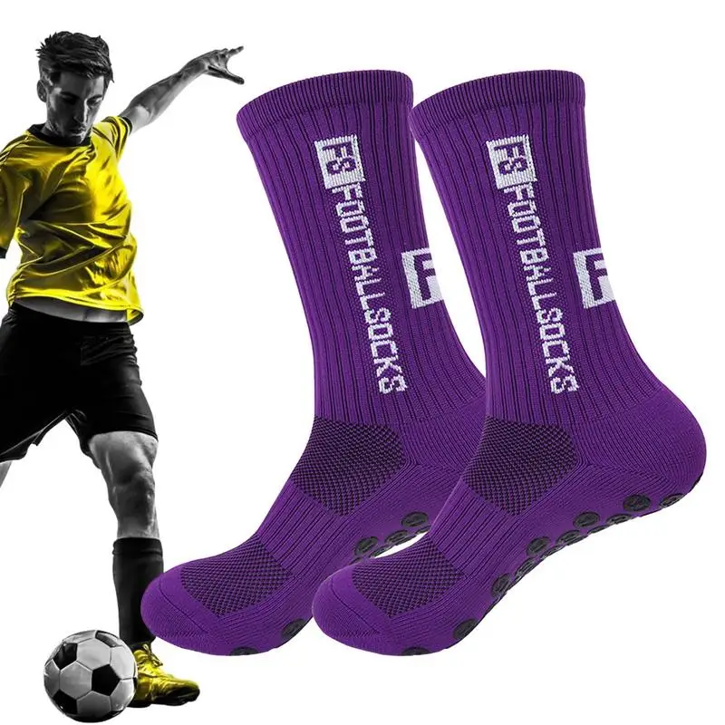 

Mid Calf Socks Wicking Anti-Slip Soccer Socks For Adults Comfortable Sports Socks For Roller Skating Basketball