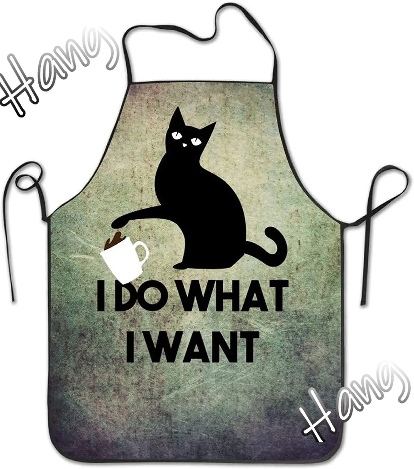 

I Do What I Want Cat Adjustable Kitchen Chef Apron Extra Long Ties Commercial Men Women Apron for Cooking Baking Gardening BBQ