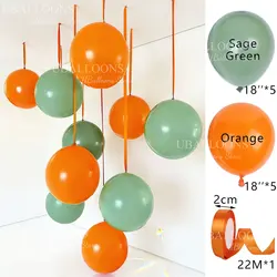 Vibrant Orange and Hot Pink Balloons with Satin Ribbon Bows - Set of 10 for Celebrations and Decor (2 Colors - C)