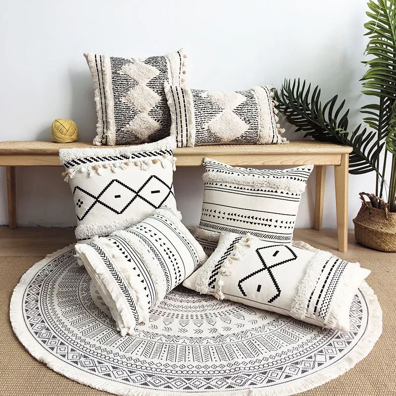Juego De 2 Fundas De Almohada Bohemias - Diseño Tropical Con Hojas, 26x26 Pulgadas, Ideales Para Interior Y Exterior