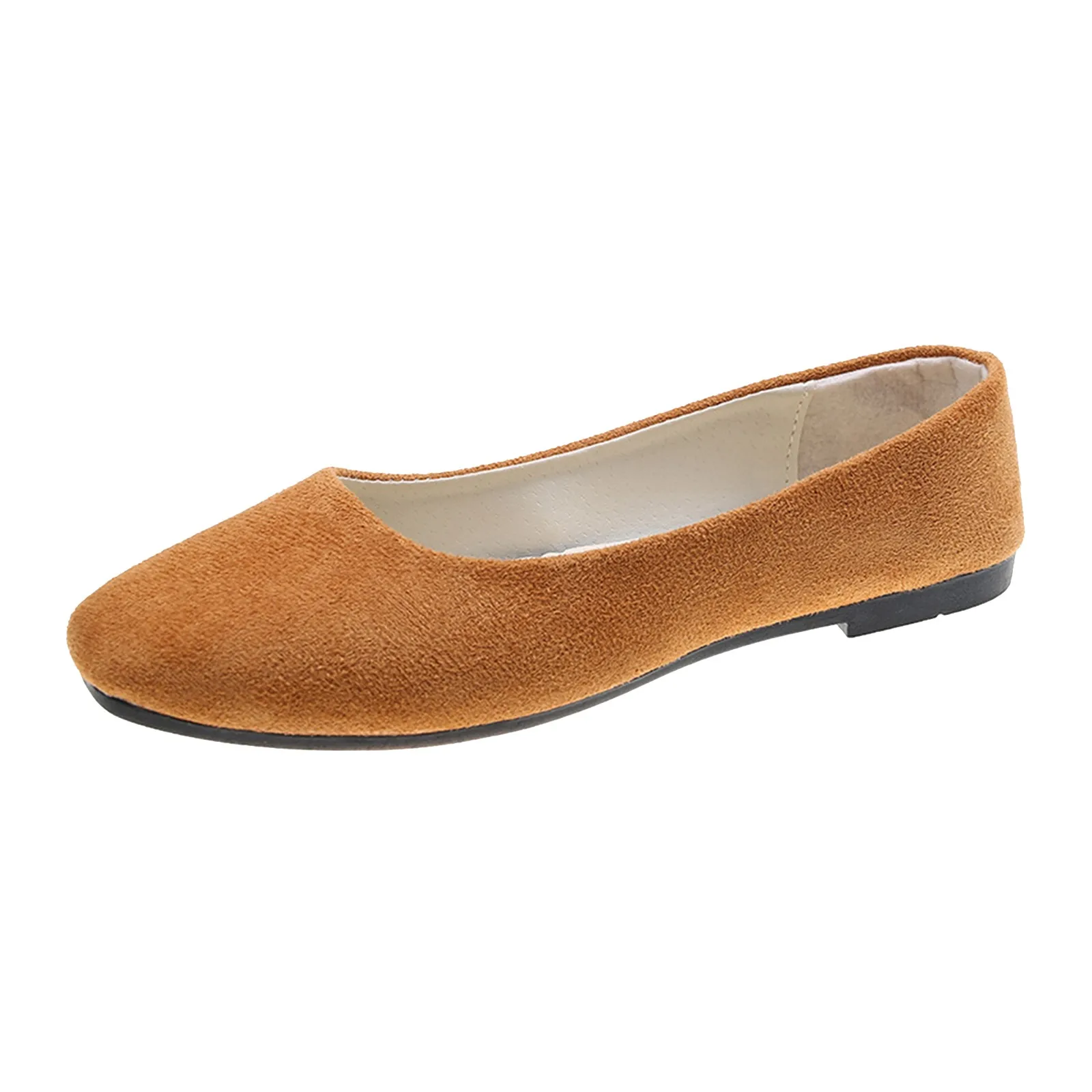 Frau Wohnungen Casual Runde Kappe Nette Wohnungen Flock Mocasines Ballerina Wohnungen Weibliche Wildleder Elegante Weiche Sohle Mama Schuhe – Detail 2