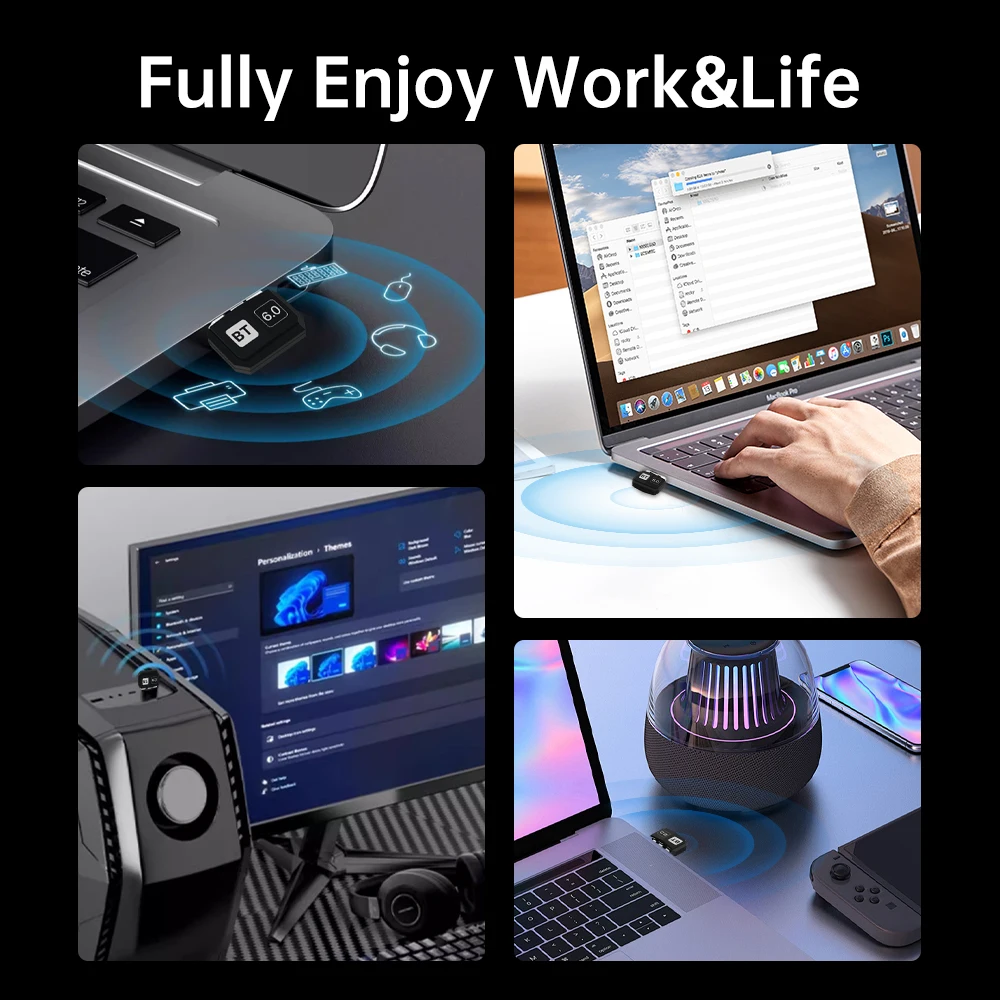 Advanced USB Bluetooth 6.0 Dongle - Wireless Audio Receiver & Transmitter for PC and Laptop Accessories