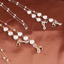 

Mask Chain Glasses Chain Mask Rope Love Heart Mask Chain Pearl Chain Vintage Metal Sunglasses Hangs Mask Lanyards Strap