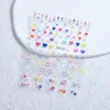 5D Embossed Nail Art Decals Black Red Love Hearts Adhesive Sliders Nail Stickers Decoration For Manicure 4